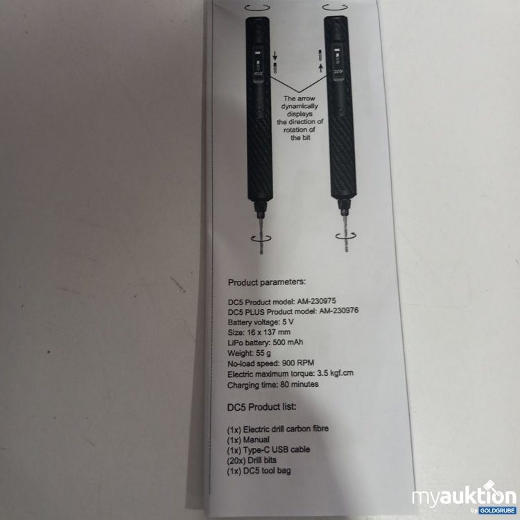 Artikel Nr. 897235: Arrowmax Elektroschraubenzieher Aluminium Schwarz DC5