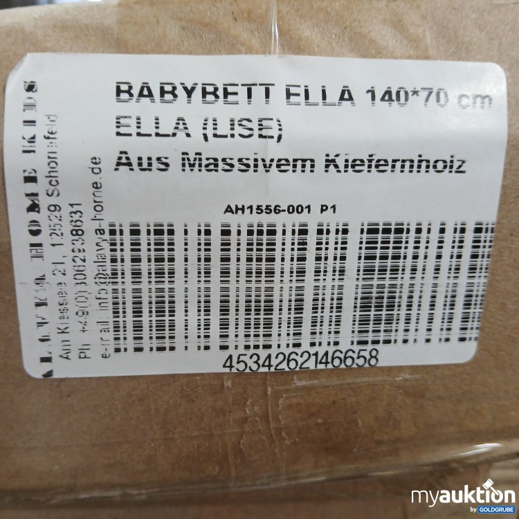 Artikel Nr. 442236: Alavya Home Babybett Ella 140x70cm Ella(Lise) aus Massivem Kiefernholz 