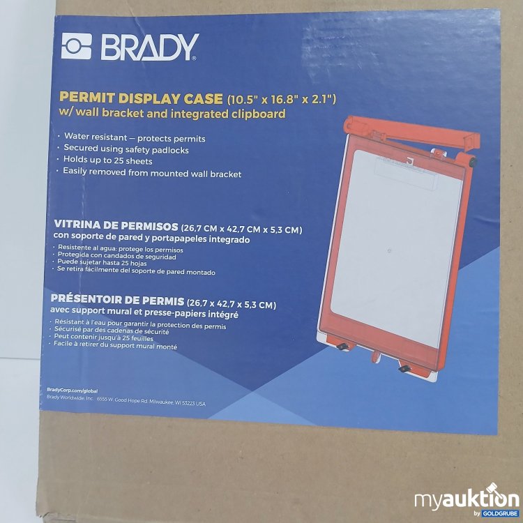 Artikel Nr. 438237 Artikel Nr. 438237: Brady Permit Display Case (10,5" x 16,8" x 2,1")