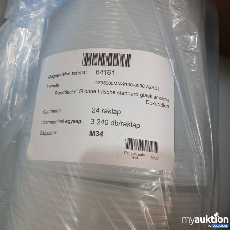 Artikel Nr. 866237: Runddeckel 5l ohne Lasche Standard glasklar ca.500 Stück 