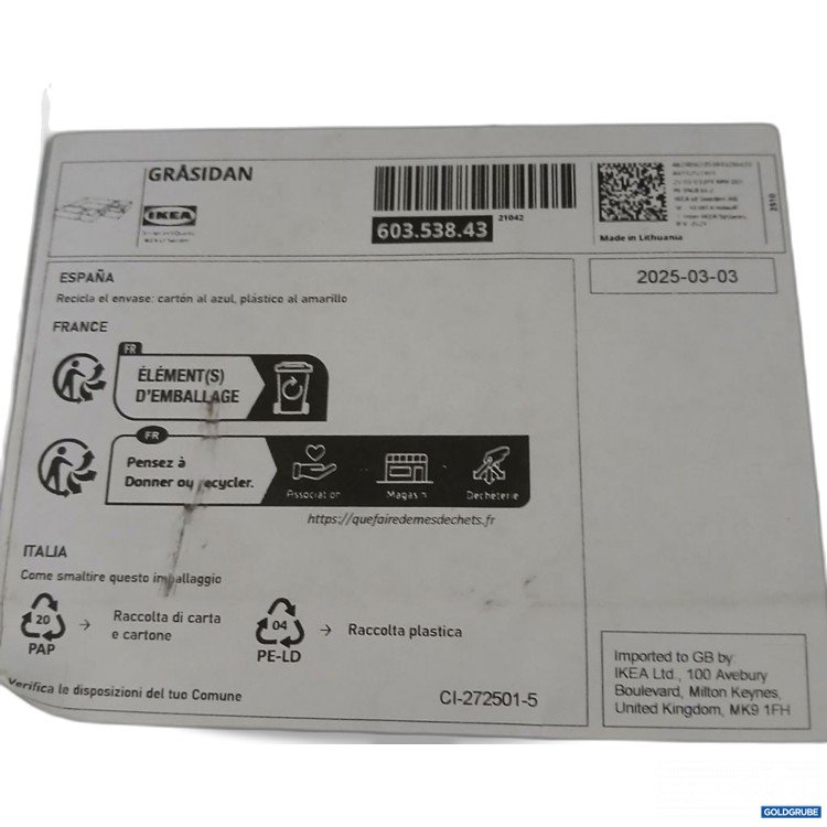 Artikel Nr. 921237: IKEA GRÄSIDAN Verpackungstyp 603.538.43