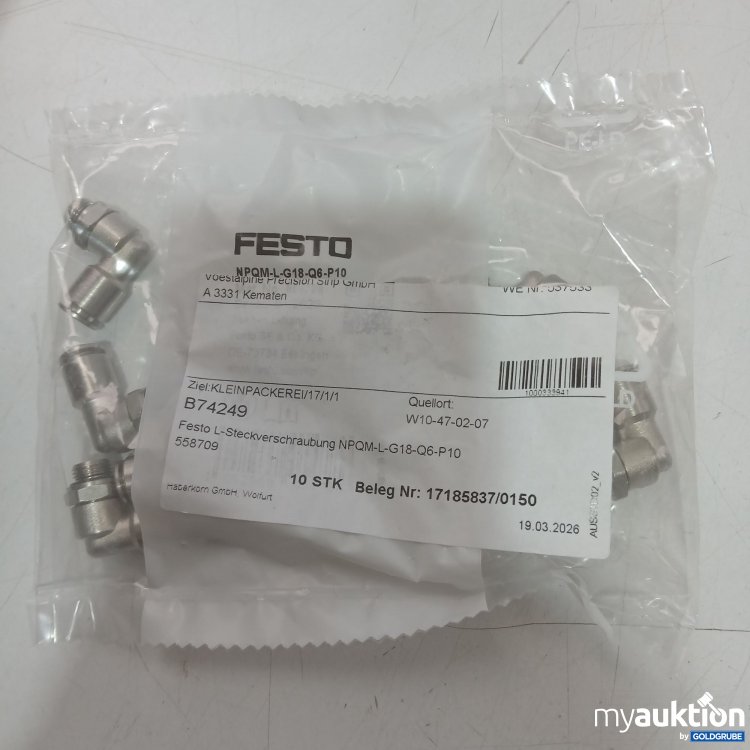 Artikel Nr. 993238 Artikel Nr. 993238: Festo L-Steckverschraubung B74249 10Stk