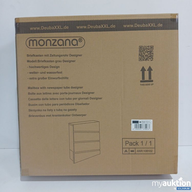 Artikel Nr. 438239 Artikel Nr. 438239: Monzana Briefkasten mit Zeitungsrohr Designer grau 108102