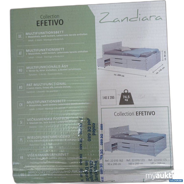 Artikel Nr. 445239 Artikel Nr. 445239: Zandiara Collectiom Efetivo Multifunktionsbett Massivholz weiß lackiert 20119