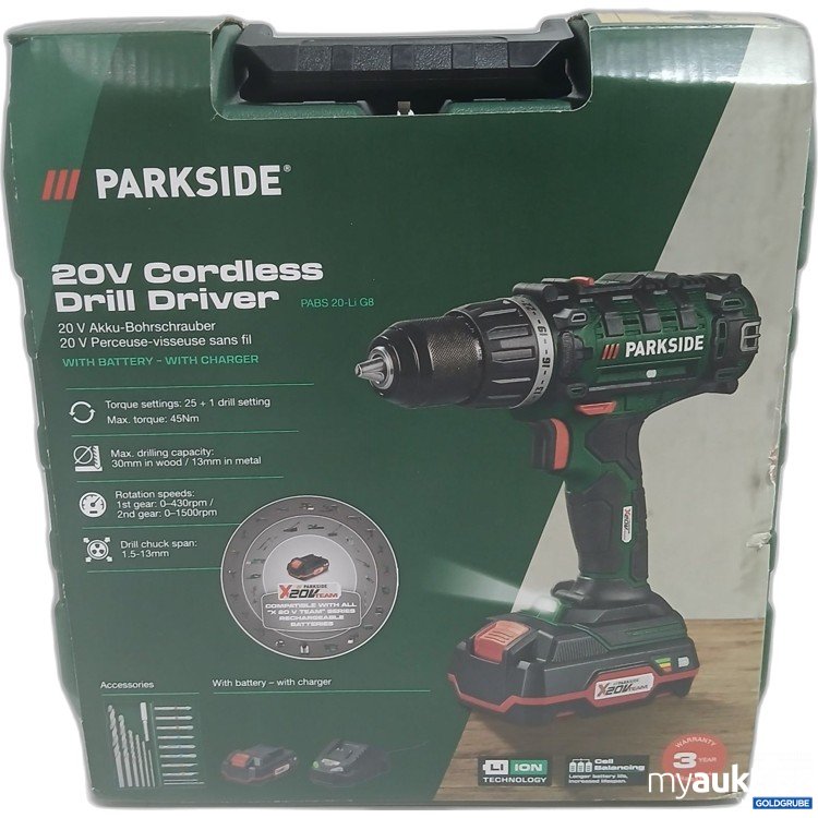 Artikel Nr. 446239: Parkside 20V Cordless Drill Driver PABS 20-LiG8 