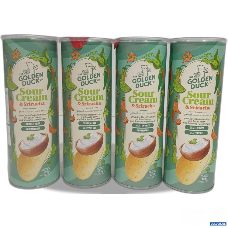 Artikel Nr. 916239: The Golden Duck Sour Cream & Sriracha Potato Crisps je 125g 