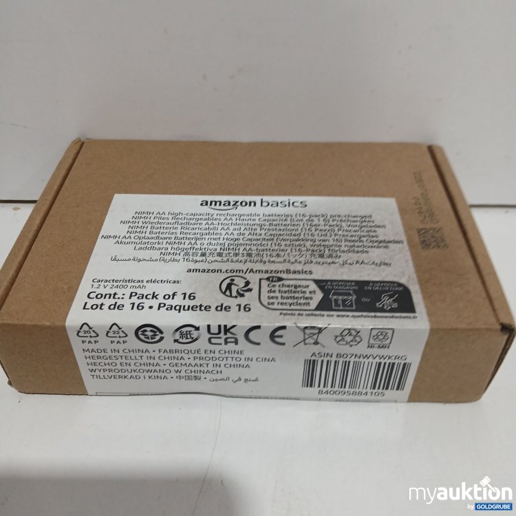 Artikel Nr. 952239: Amazon Basic NIMH AA high capacity rechargeable Batteries 16 Stück