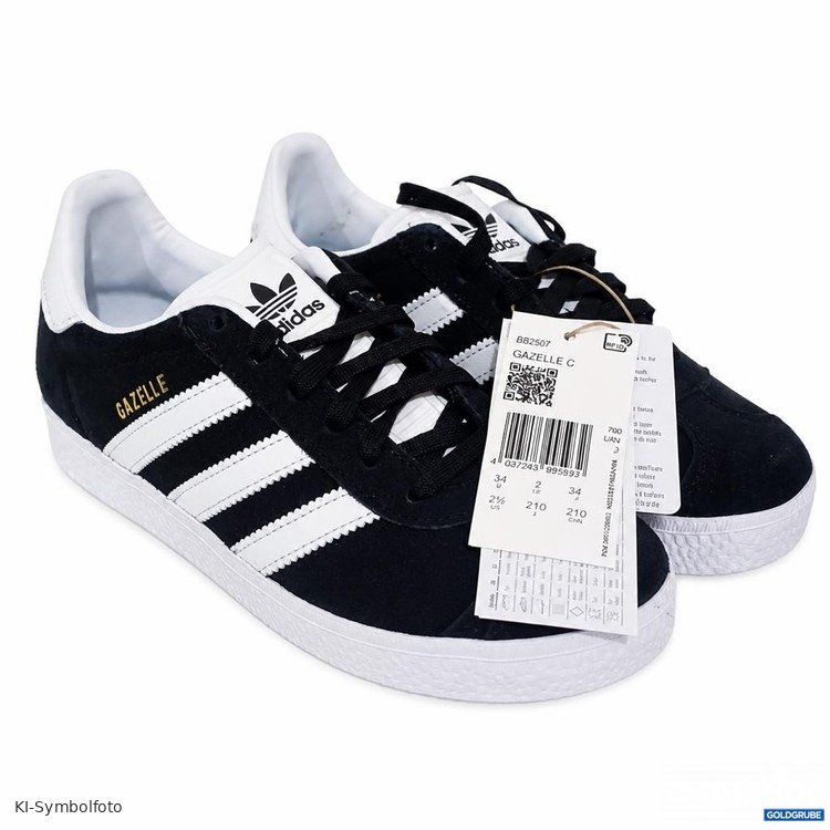 Artikel Nr. 464240 Artikel Nr. 464240: Adidas Gazelle C Sneaker schwarz weiß Gr. 34