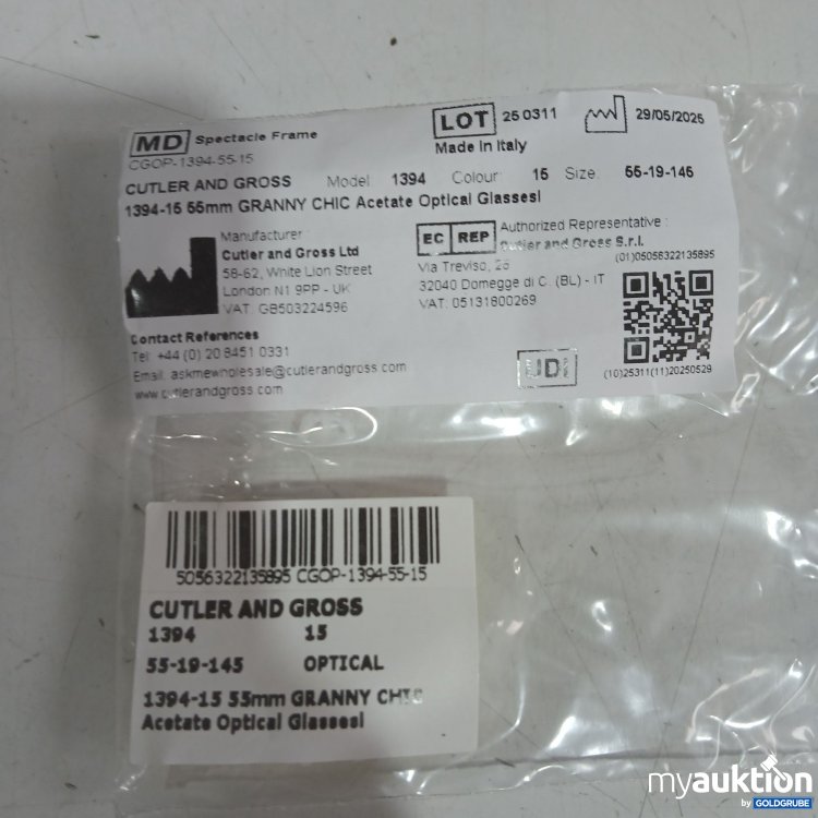 Artikel Nr. 525240: Cutler and Gross Brille