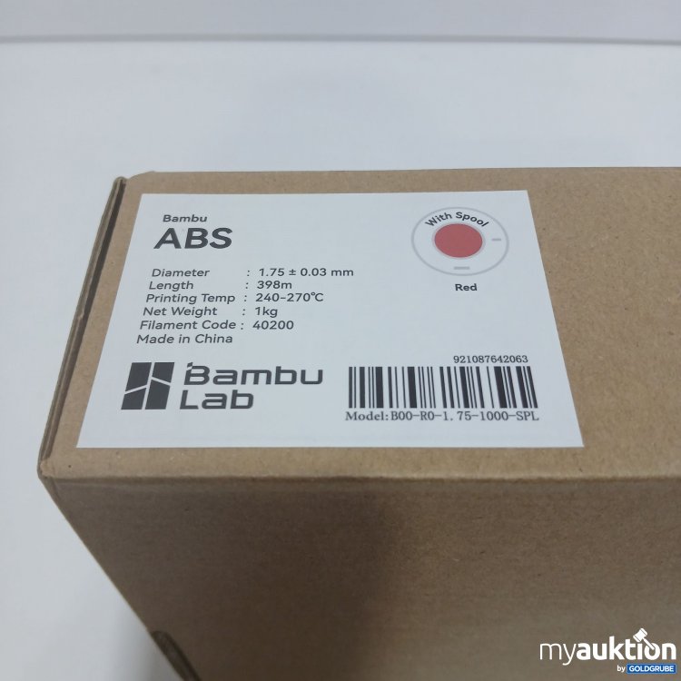 Artikel Nr. 815240: Bambu Lab ABS Red 1.75mm 1kg 40200