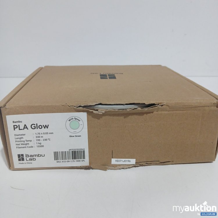 Artikel Nr. 818240 Artikel Nr. 818240: Bambu PLA Glow 1.75 0.03mm 1kg Glow Green