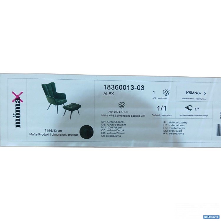 Artikel Nr. 980241 Artikel Nr. 980241: Mömax Stuhl mit Schemel "Alex", ca 71×98×83, Art.No. 18360013-03