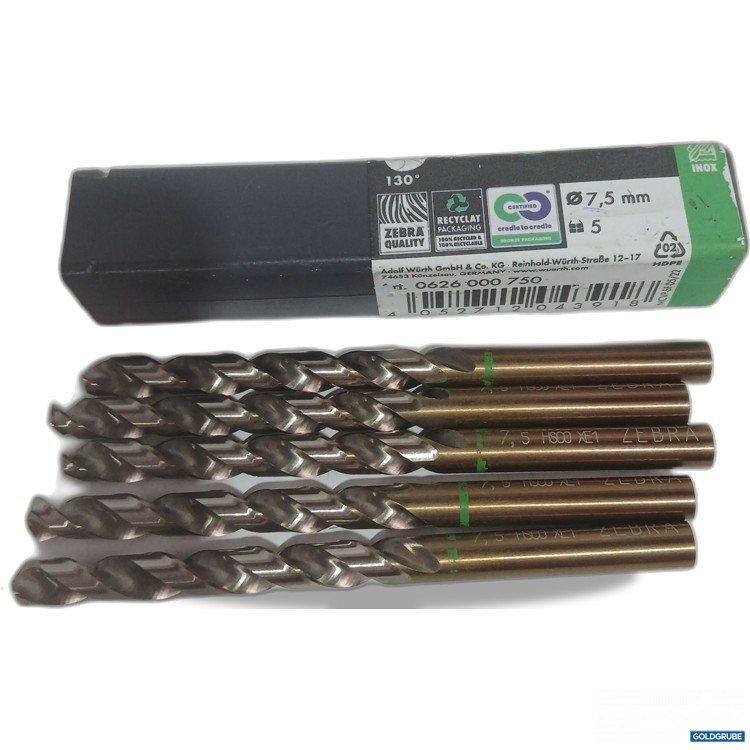 Artikel Nr. 446242 Artikel Nr. 446242: Würth DIN338HSCO ø7,5mm 5Stk