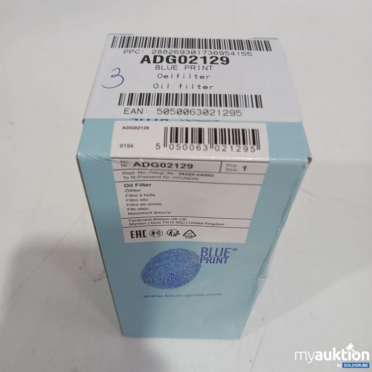 Artikel Nr. 839244: Blue Print Ölfilter ADG02129