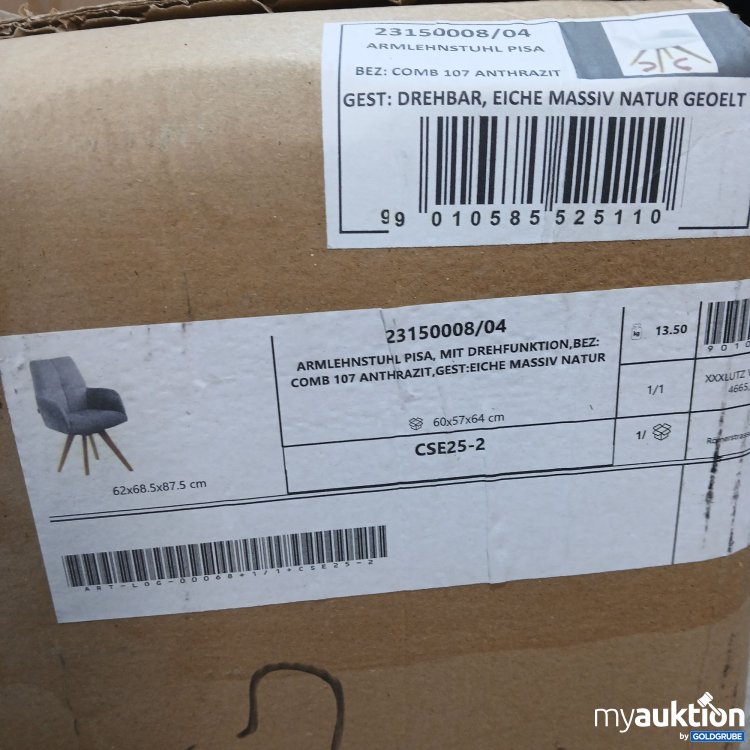Artikel Nr. 888244: Armlehnstuhl Pisa Anthrazit Gestell drehbar CSE25-2 
