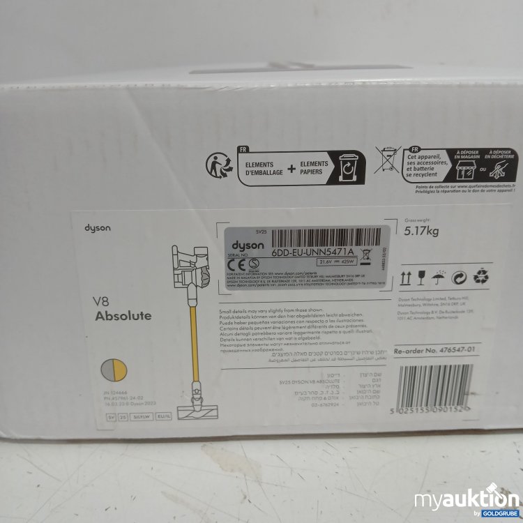 Artikel Nr. 991245: Dyson v8 absolute 6DD-EU-UNN5471A 