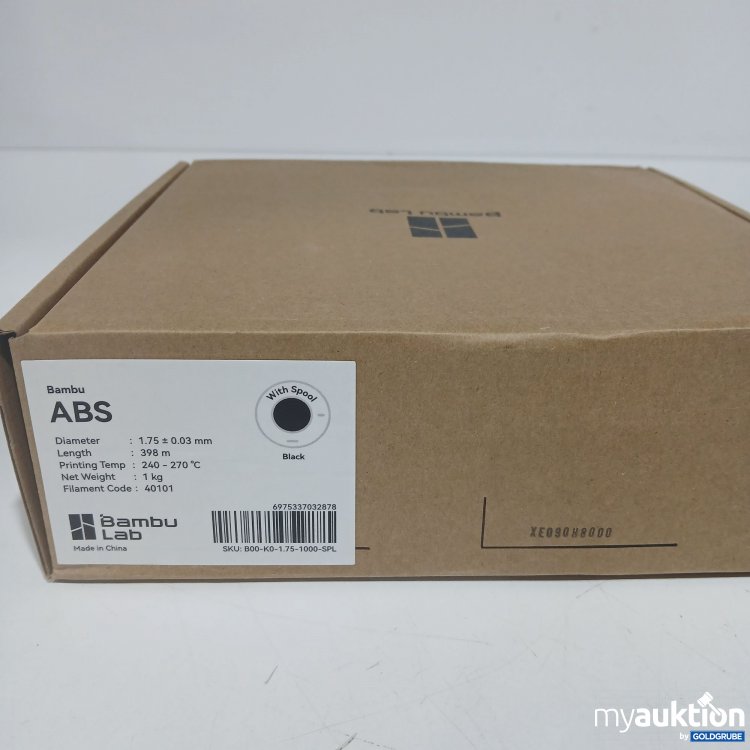 Artikel Nr. 818246 Artikel Nr. 818246: Bambu Lab ABS 1.75 0.03mm 1kg Black