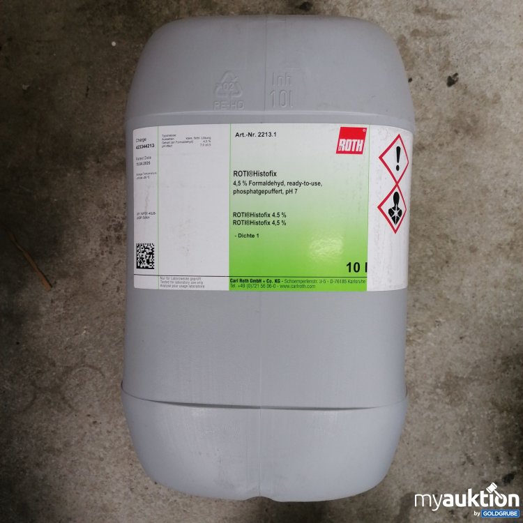 Artikel Nr. 726247: Roth Rotu Histofix 4.5% Formaldehyd 10l
