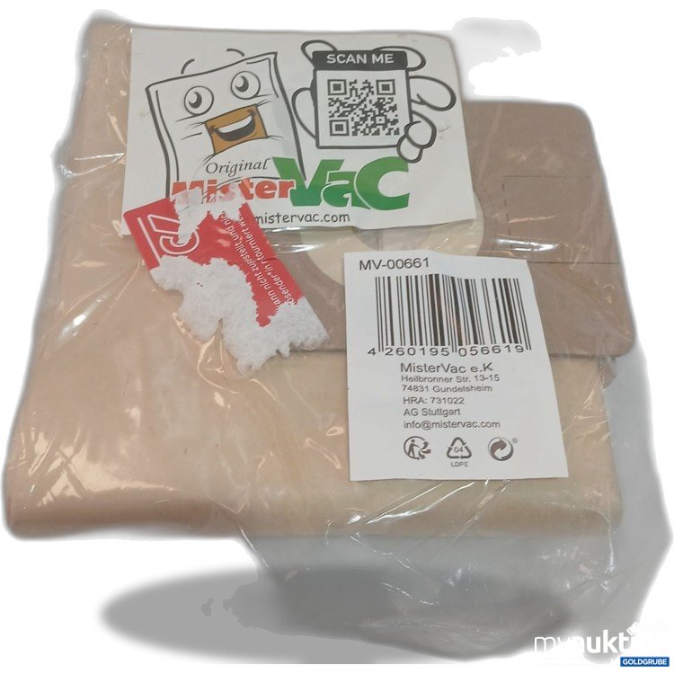Artikel Nr. 883247 Artikel Nr. 883247: MisterVac Staubsaugerbeutel MV-00661 5 Stück
