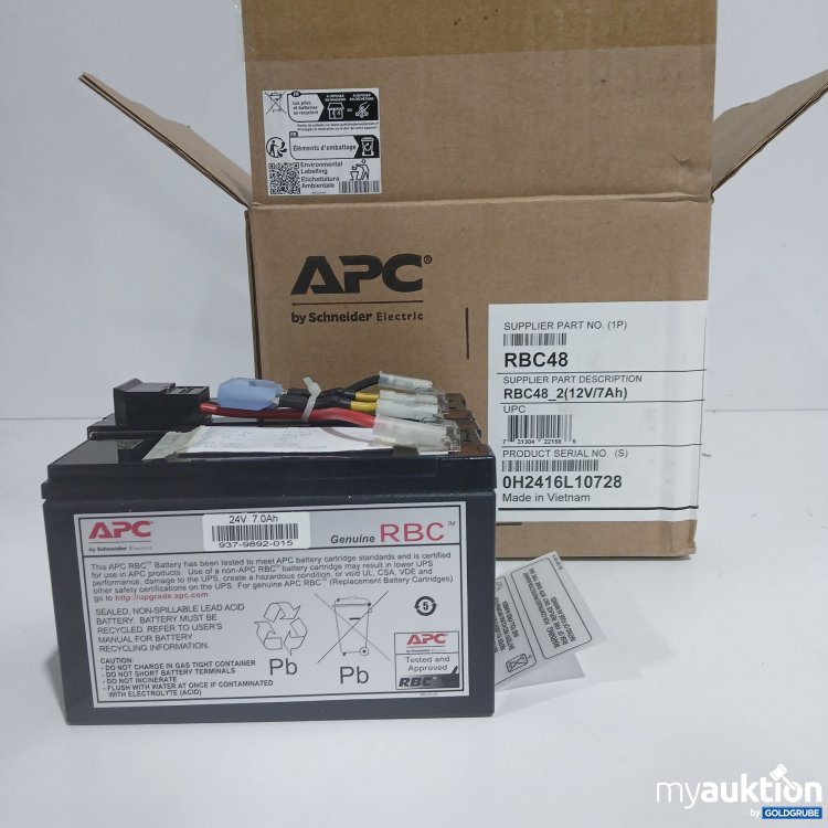 Artikel Nr. 816248 Artikel Nr. 816248: APC Replacement Battery 24V(2x12V 7.0Ah) 0H2416L10728