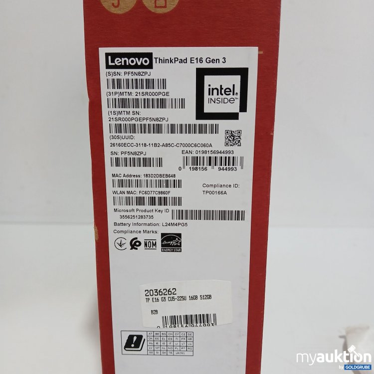 Artikel Nr. 523249 Artikel Nr. 523249: Lenovo Think Pad E16 Gen3