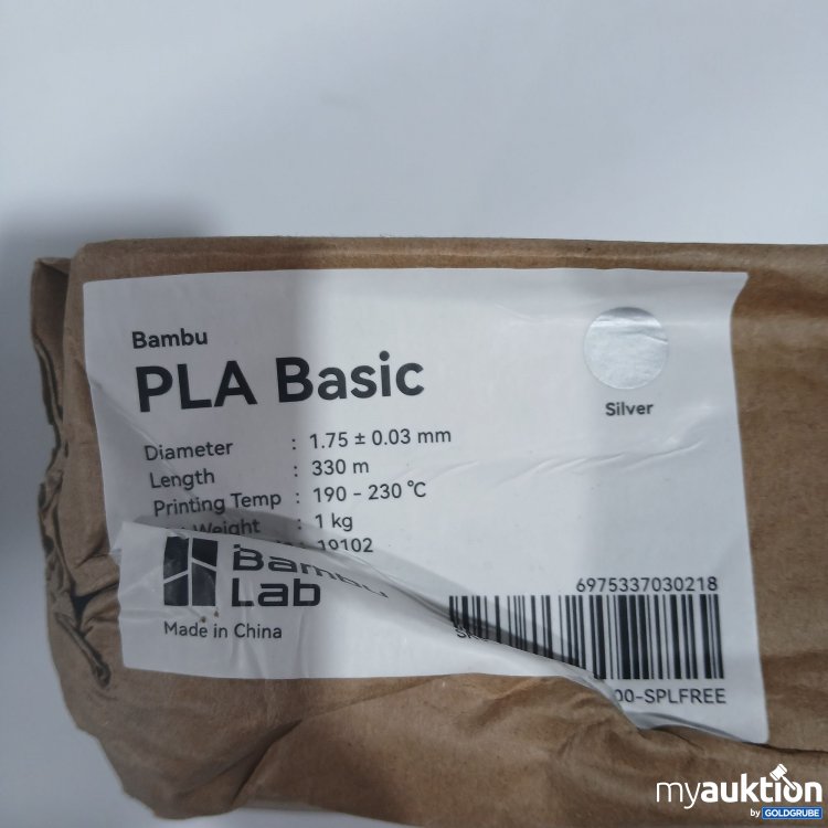 Artikel Nr. 818249 Artikel Nr. 818249: Bambu Lab PLA Basic 1.75 0.03mm 1kg Silver
