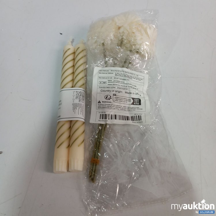 Artikel Nr. 871249: H&M Home Taper Candle 2Stk und Blumen weiß 5Stk