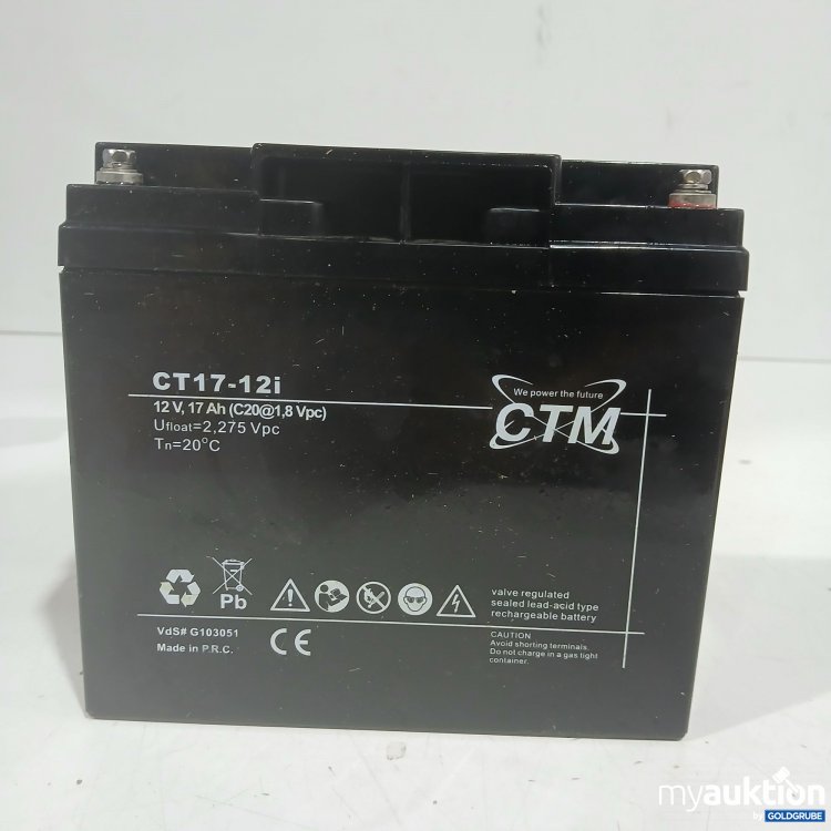 Artikel Nr. 986249 Artikel Nr. 986249: CTM Batterie CT17-12i 12V, 17Ah (C20@1,8 Vpc)