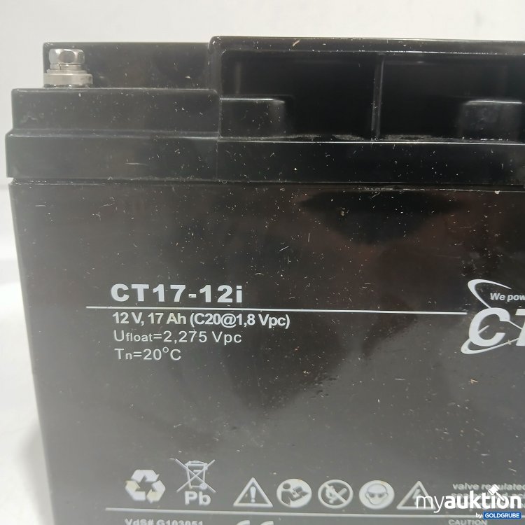 Artikel Nr. 986249 Artikel Nr. 986249: CTM Batterie CT17-12i 12V, 17Ah (C20@1,8 Vpc)