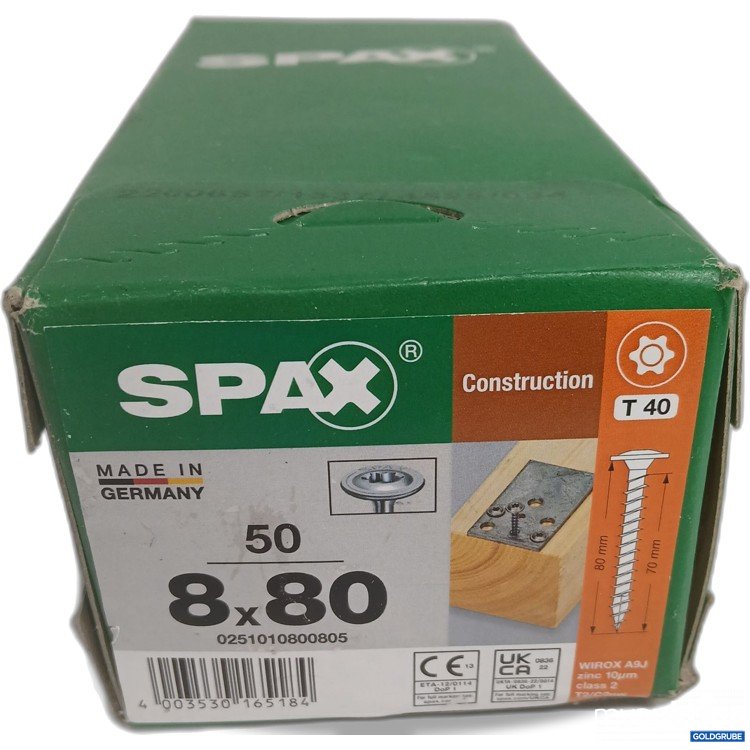 Artikel Nr. 882250: Spax Schrauben T40 8x80 50Stk 