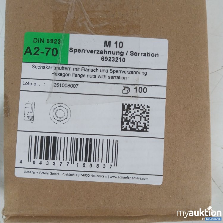 Artikel Nr. 931250 Artikel Nr. 931250: M10 Sperrverzahnung / Serration 100Stk