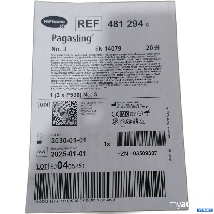 Artikel Nr. 522252: Hartmann Pagasling No. 3 Tupfer aus Verbandmull EN 14079 2x500Stk 