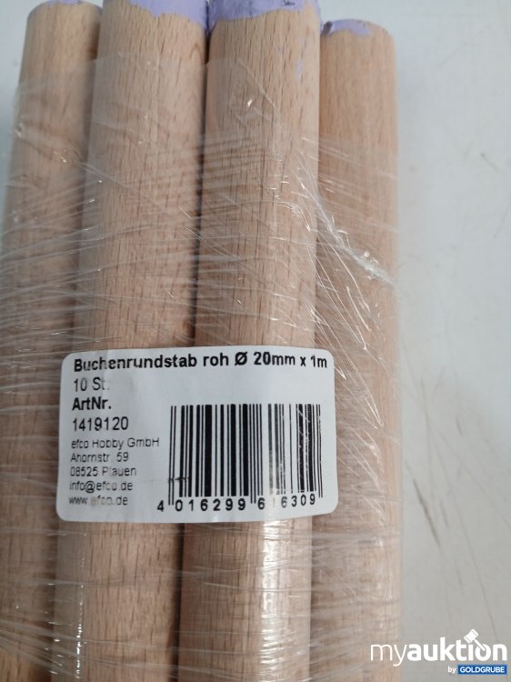 Artikel Nr. 995252: Buchenrundstab 10 stk roh 1m lang 20mm Durchmesser