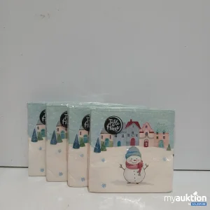 Auktion TableHome Papierservietten Schneemann Winter je 20 Servietten 4x33x33