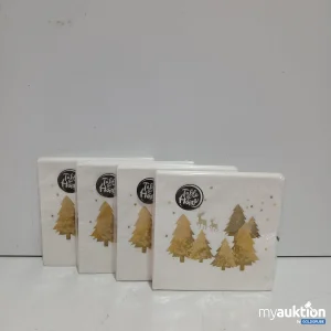 Auktion TableHome Servietten Weihnachtsmotiv gold je 20 Servietten 4x33x33