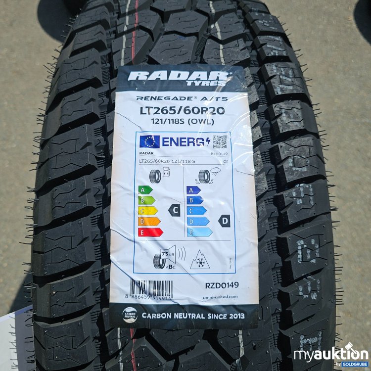 Artikel Nr. 439254 Artikel Nr. 439254: Radar Tyres Renegade A/T5 LT265/60R20 121/118S (OWL)