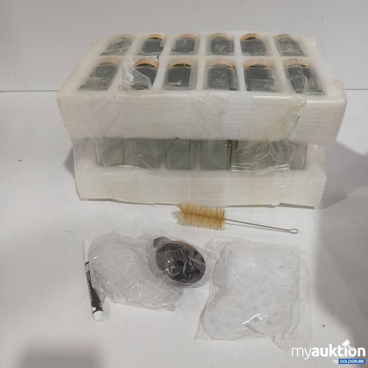 Artikel Nr. 897254: Gewürzgläser eckig mit Holzdeckel 36er Set 