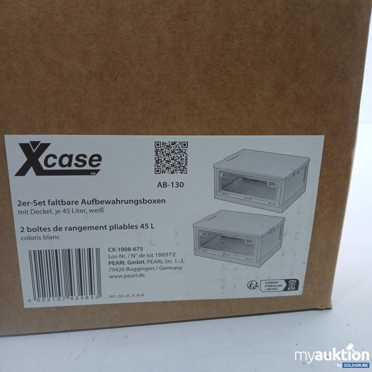 Artikel Nr. 964254: XCase 2er Set faltbare Aufbewahrungsboxen mit Deckel je 45L weiß 