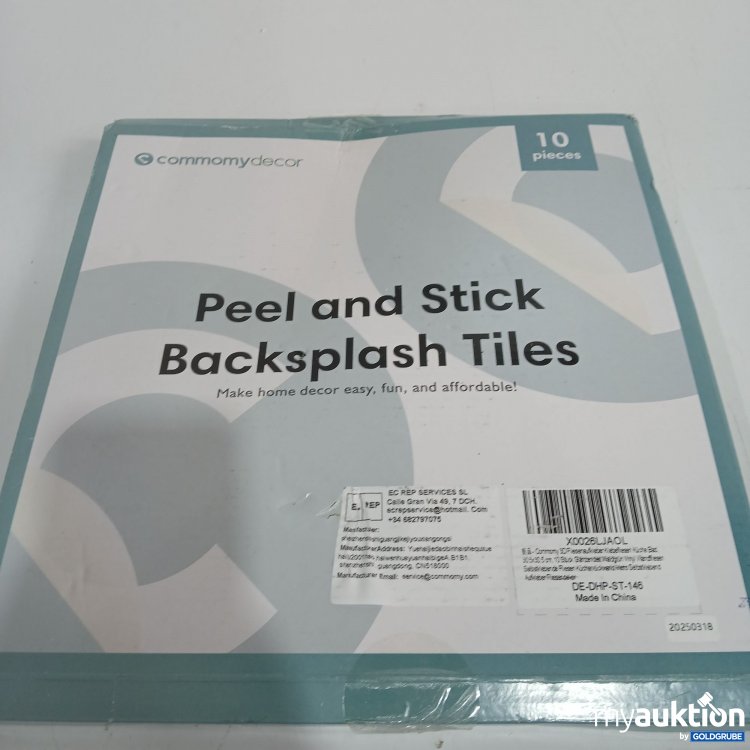 Artikel Nr. 882255: Commomy decor Peel and Stick Backsplash tiles 10Pieces 