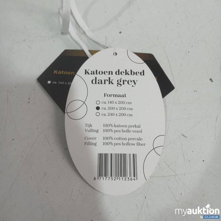 Artikel Nr. 463256 Artikel Nr. 463256: Valk Luxury Edition Products Katoen dekbed dark grey ca. 200x200cm