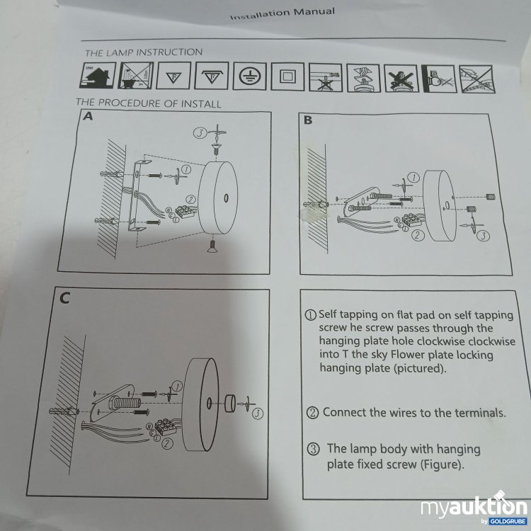 Artikel Nr. 523256: Deckenlampe ca 25cm Durchmesser 