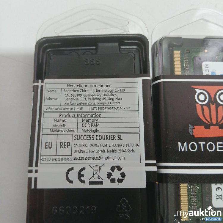 Artikel Nr. 846257 Artikel Nr. 846257: Motoeagle Memory DDR RAM 2 Stück