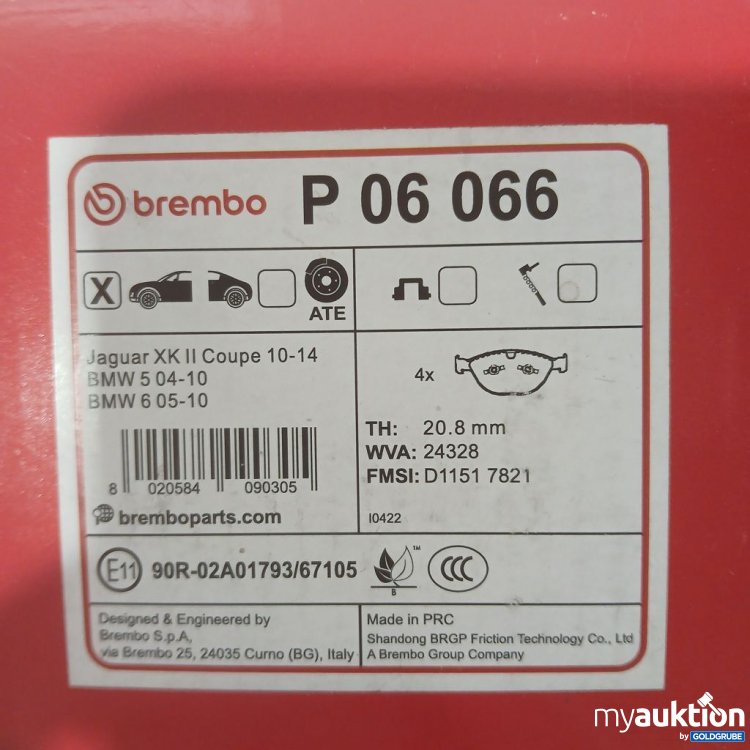 Artikel Nr. 892257: Brembo P 06 066 Bremsbeläge 90R-02A01793/67105