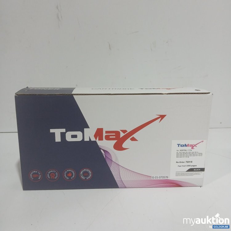 Artikel Nr. 526258: ToMax Tonerpatrone W2070A / 117A Schwarz 72316