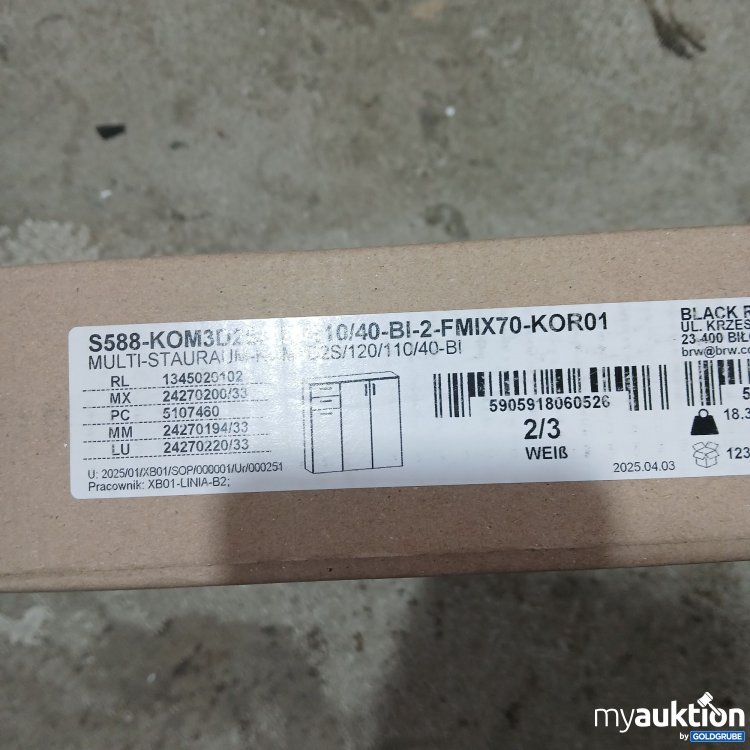 Artikel Nr. 951259: Multi Stauraum Kommode weiß S588-KOM3D2S/120/110/40-BI-2-FMIX70-KO301 