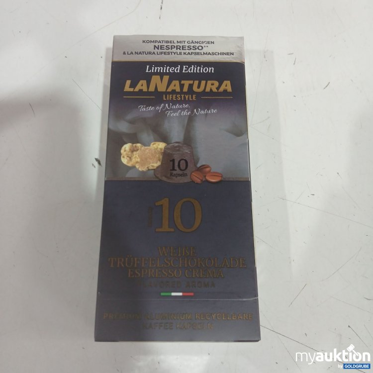 Artikel Nr. 460260 Artikel Nr. 460260: LaNatura Limited Edition weiße Trüffelschokolade Espresso Crema 10 Kapseln