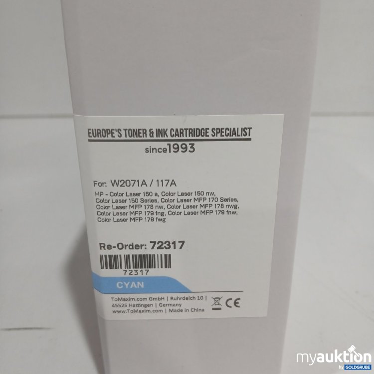 Artikel Nr. 526260: ToMax Toner Cyan W2071A / 117A 72317