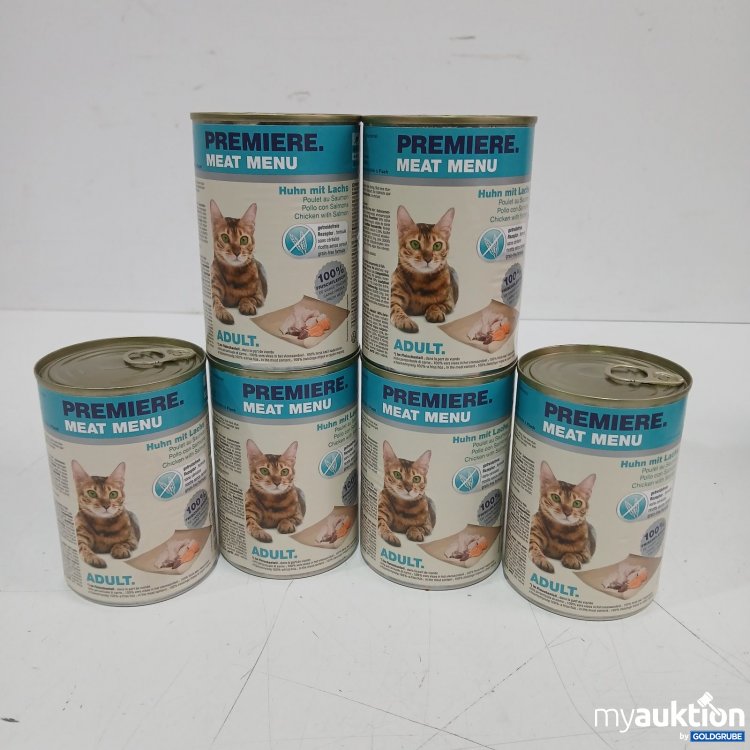 Artikel Nr. 472261 Artikel Nr. 472261: Premiere 6 x Meat Menu Katzenfutter Huhn mit Lachs 400 g