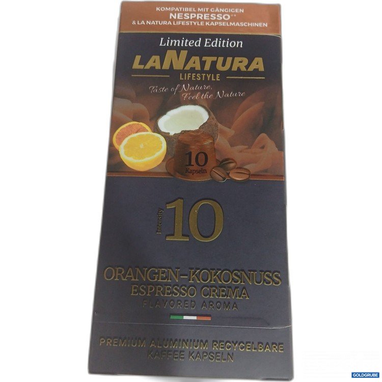 Artikel Nr. 460262 Artikel Nr. 460262: LaNatura Limited Edition Orangen-Kokosnuss Espresso Crema 10Kapseln