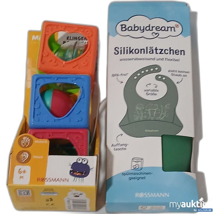 Artikel Nr. 955262: Babydream Silikonlätzchen & Miniju Klingende Bausteine